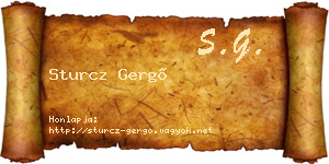 Sturcz Gergő névjegykártya